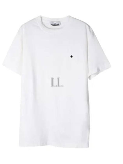 Men's Stellina Short Sleeve T-Shirt White - STONE ISLAND - BALAAN 2