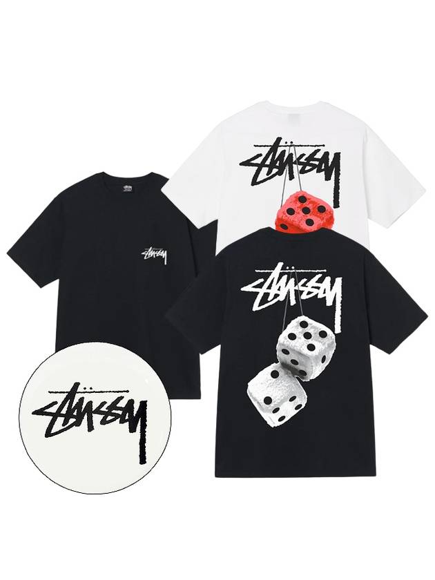 fuzzy dice t shirt black women - STUSSY - BALAAN 5