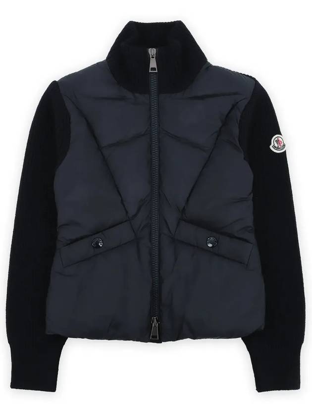 Kids Logo Patch Knit Padding Mix Jacket Navy 9B00001 M1131 742 8 10A - MONCLER - BALAAN 3