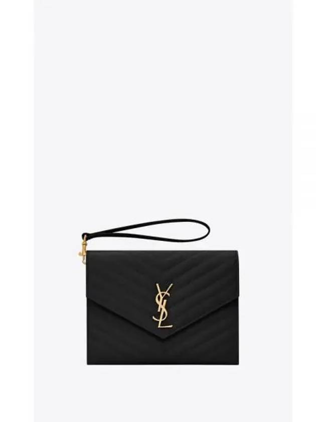 Grain De Poudre Cassandre Clutch Bag Black - SAINT LAURENT - BALAAN 2