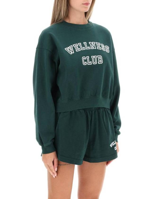 Wellness Club Crop Cotton Sweatshirt Green - SPORTY & RICH - BALAAN 3