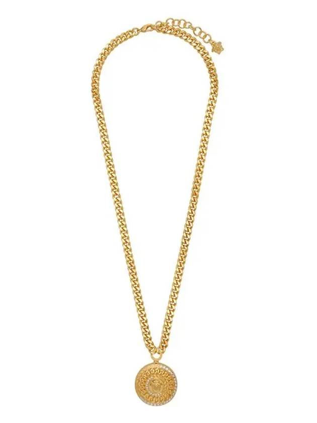 Crystal Tribute Medusa Charm Pendant GoldTone Chain Necklace - VERSACE - BALAAN 2