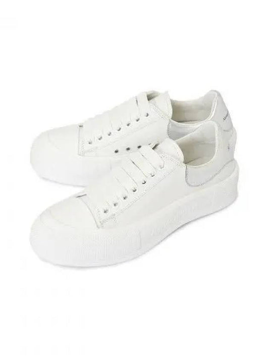 Deck Plimsoll Lace Up Low Top Sneakers White - ALEXANDER MCQUEEN - BALAAN 2