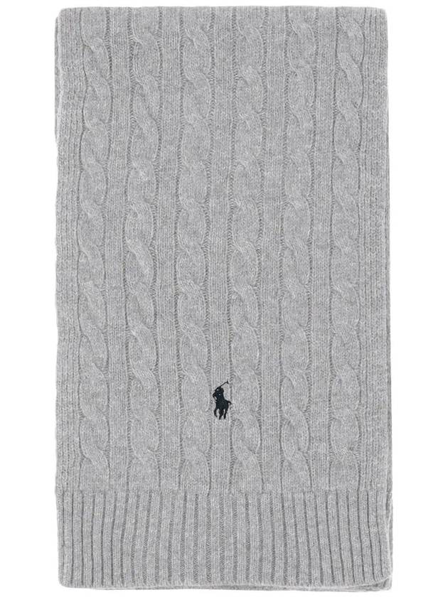 Cable Knit Muffler Grey - POLO RALPH LAUREN - BALAAN 3