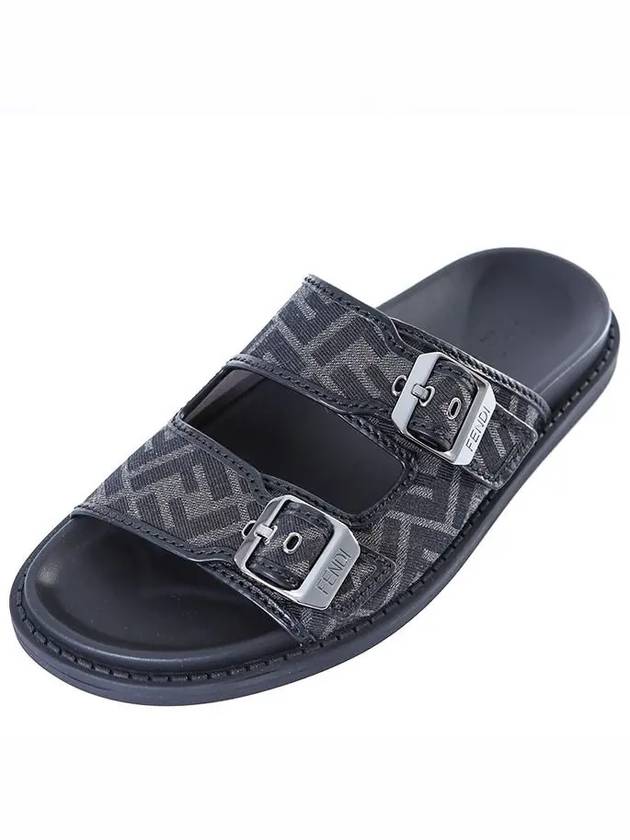 Men's Peel Jacquard Fabric Sandals Black - FENDI - BALAAN 2