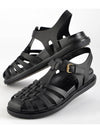 Leather Flat Sandals Black - MARNI - BALAAN 2