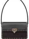 Rockstud Leather Shoulder Bag Black - VALENTINO - BALAAN 2