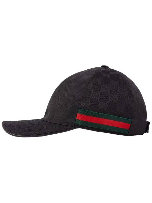 Original GG Web Supreme Canvas Baseball Ball Cap Black - GUCCI - BALAAN 3