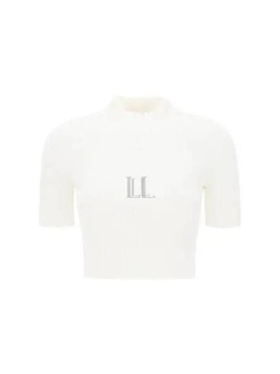 Logo Patch Short Sleeve Knit Top White - COURREGES - BALAAN 2