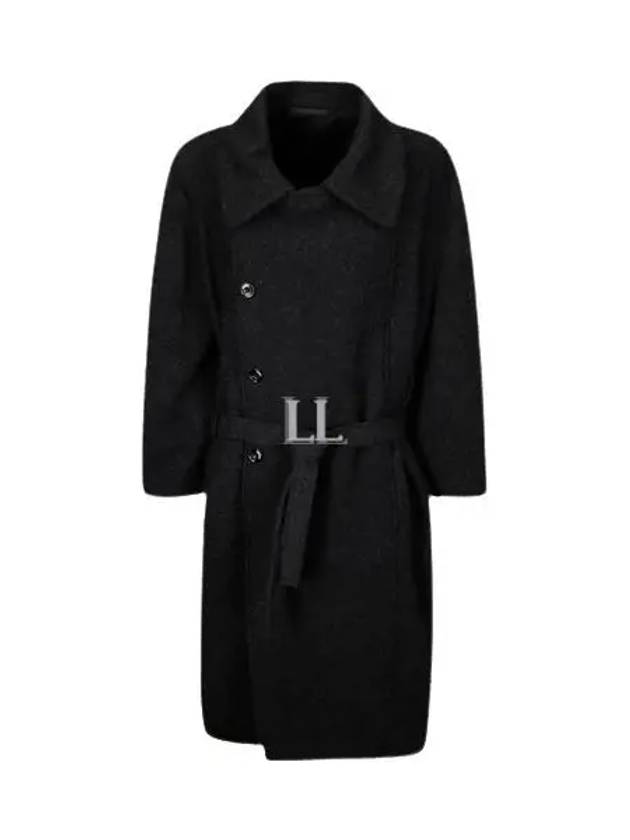 Asymmetrical Bathrobe Single Coat Black - LEMAIRE - BALAAN 2