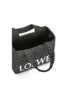 Women's Font Small Raffia Tote Bag Black - LOEWE - BALAAN 6