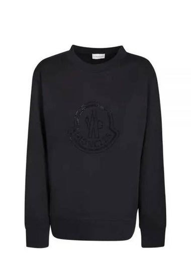 Crystal Logo Sweatshirt Women Black 195522 - MONCLER - BALAAN 1