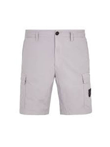 Light Stretch Cotton Bermuda Shorts Dust Grey - STONE ISLAND - BALAAN 1