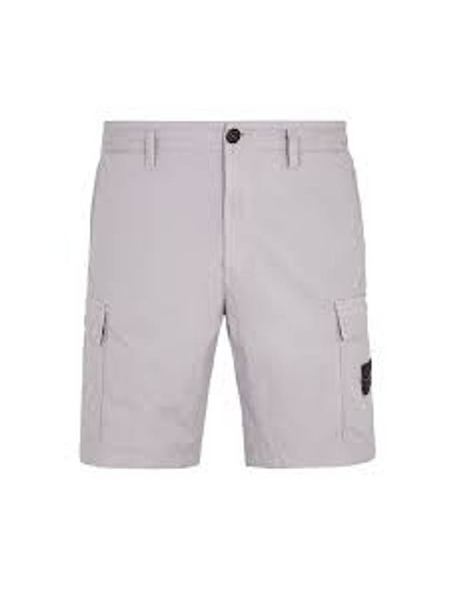 Light Stretch Cotton Bermuda Shorts Dust Grey - STONE ISLAND - BALAAN 1