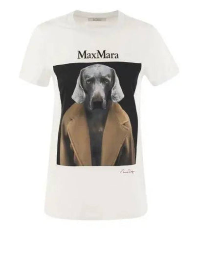 Cypria Print Cotton Short Sleeve T-Shirt White - MAX MARA - BALAAN 2