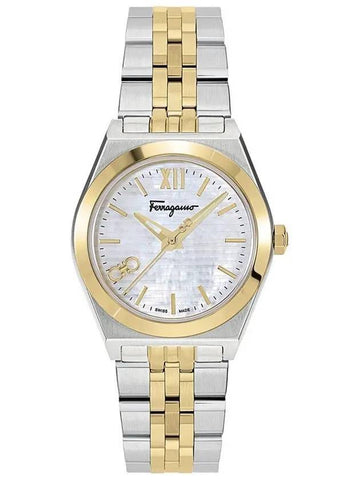 Salvatore Women's Vega 28MM Quartz Metal Watch Silver Gold - SALVATORE FERRAGAMO - BALAAN 1