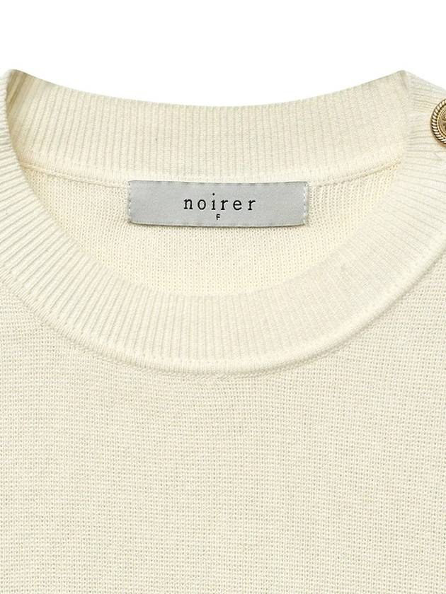 Cotton Classic Button-Up Half Knit Top Ivory - NOIRER FOR WOMEN - BALAAN 6