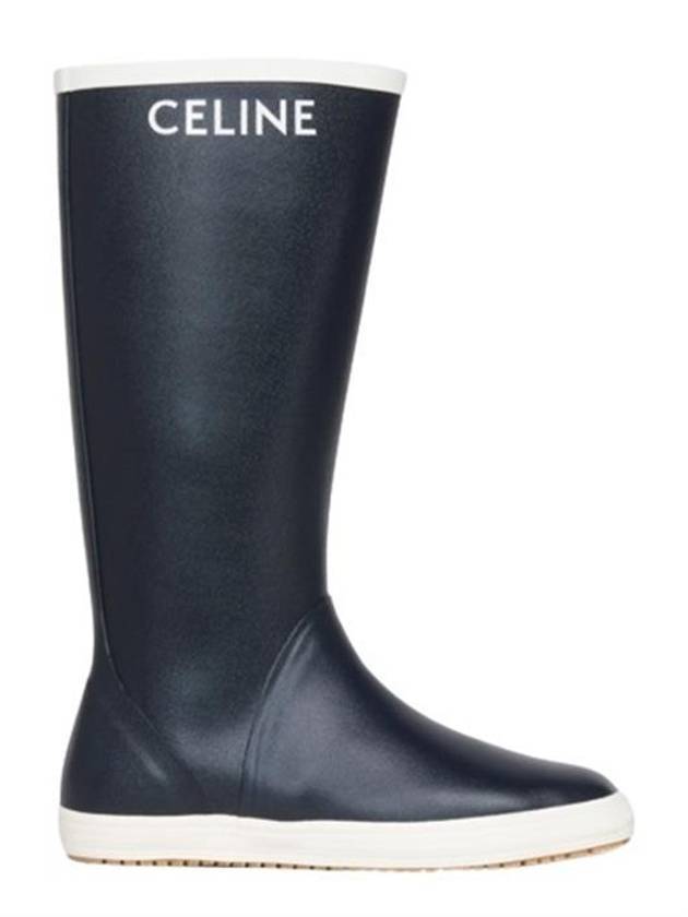 Logo Les Boats De Pont Flat Long Rain Boots Navy - CELINE - BALAAN 1