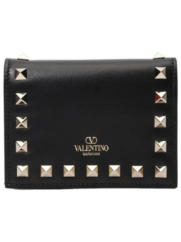 Rockstud flap bi fold wallet women - VALENTINO - BALAAN 1