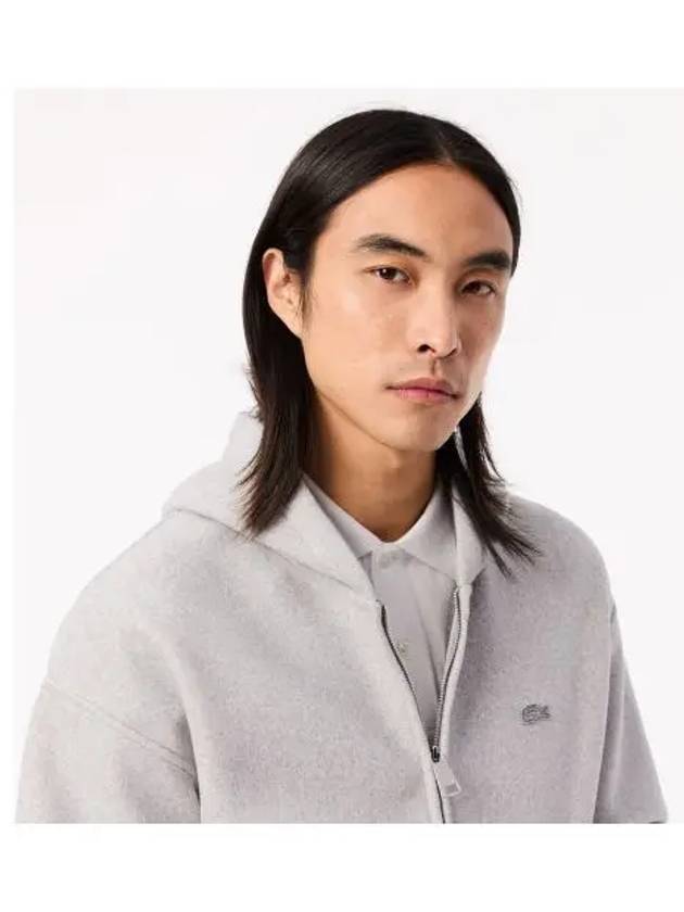 Flannel hood zip up melange gray - LACOSTE - BALAAN 1