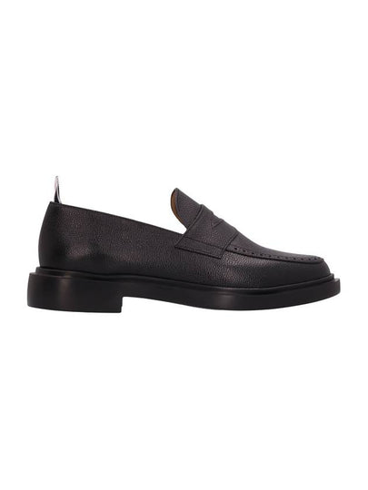 Pebble Grain Rubber Sole Penny Loafer Black - THOM BROWNE - BALAAN 2