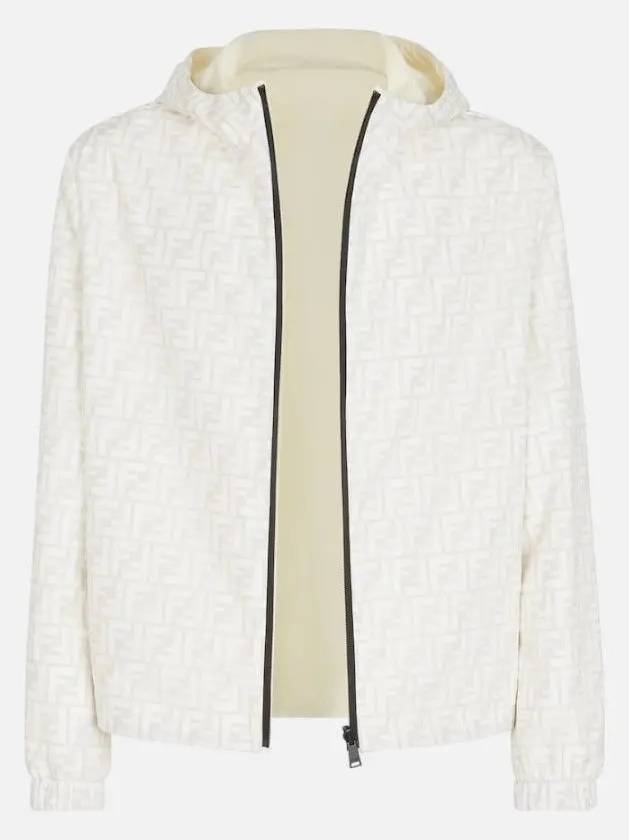 Men's Logo Pattern Reversible Windbreaker White - FENDI - BALAAN 3