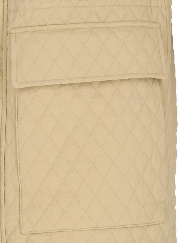 Check Hooded Quilted Jacket Beige - BURBERRY - BALAAN 6