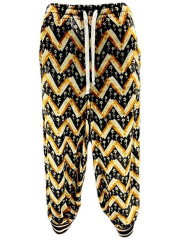 Ethnic interlocking daisy velvet jogger pants 598733 - GUCCI - BALAAN 1