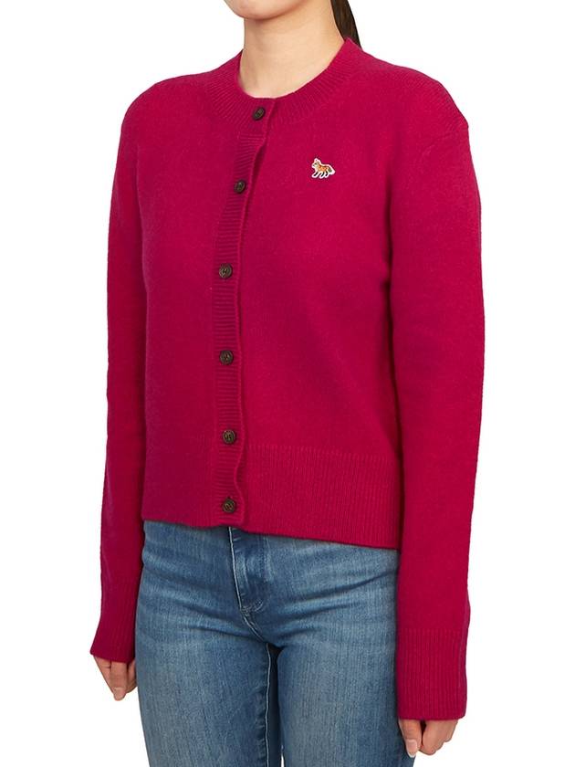 Baby Fox Patch Wool Cardigan Fuchsia - MAISON KITSUNE - BALAAN 4