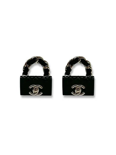 Matelasse Bag Earrings Black - CHANEL - BALAAN 2