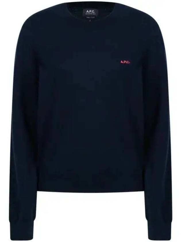 Victoria Embroidery Logo Sweatshirt Navy - A.P.C. - BALAAN 2