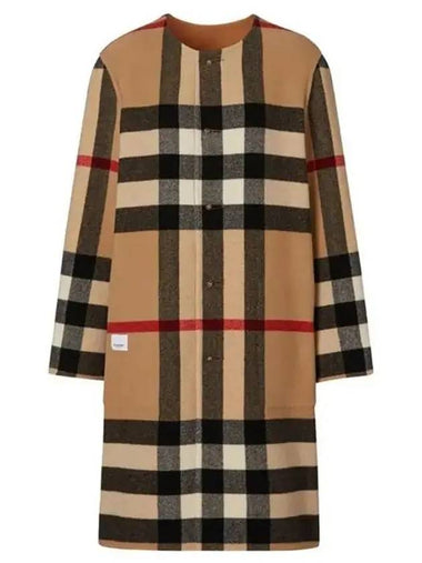 Tisbury Giant Check Reversible Wool Women s Coat 80686831 - BURBERRY - BALAAN 1