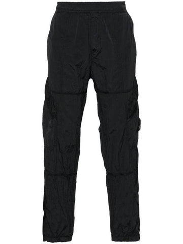 Compass Badge Pleated Track Pants Black - STONE ISLAND - BALAAN 1