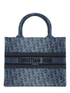 Oblique Small Denim Book Tote Bag Blue - DIOR - BALAAN 1