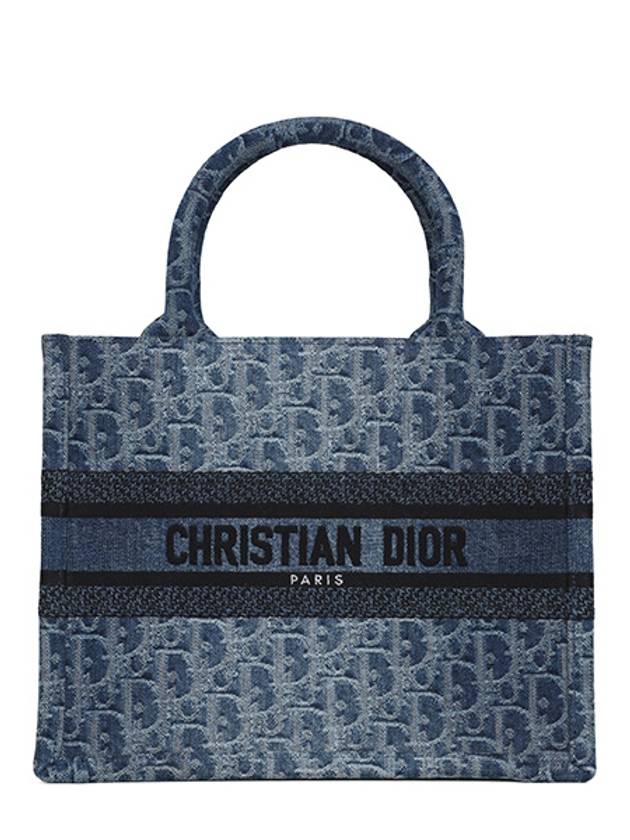 Oblique Small Denim Book Tote Bag Blue - DIOR - BALAAN 1