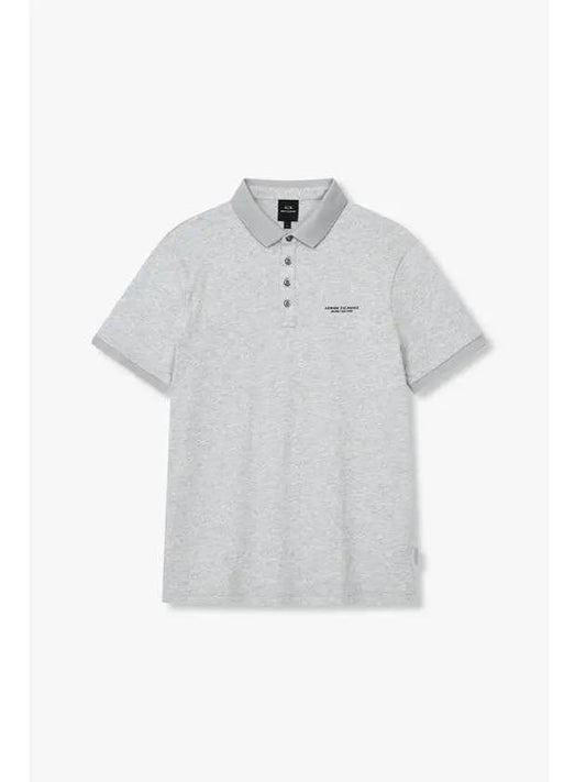 Men s Mini Logo Cotton Polo Shirt Melange Gray - ARMANI EXCHANGE - BALAAN 1