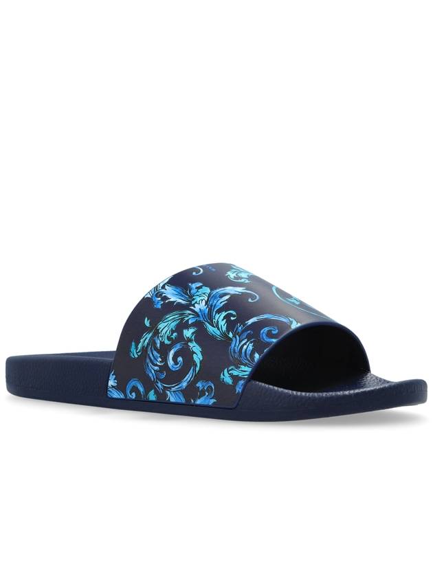 Versace Jeans Couture Rubber Slides With Print, Men's, Navy Blue - VERSACE - BALAAN 4