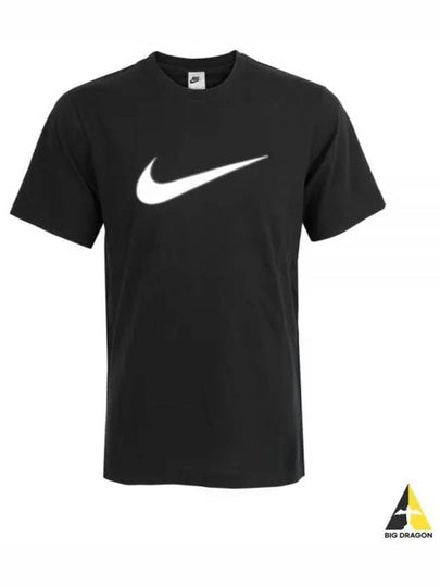 Swoosh Print Short Sleeve T-Shirt Black - NIKE - BALAAN 2