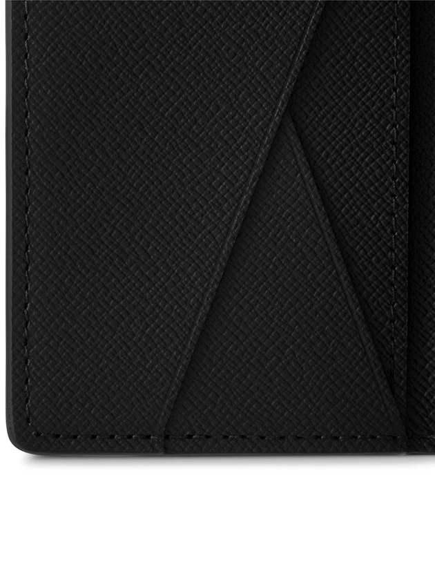 Pocket Organizer Taiga Leather Card Wallet Black - LOUIS VUITTON - BALAAN 5