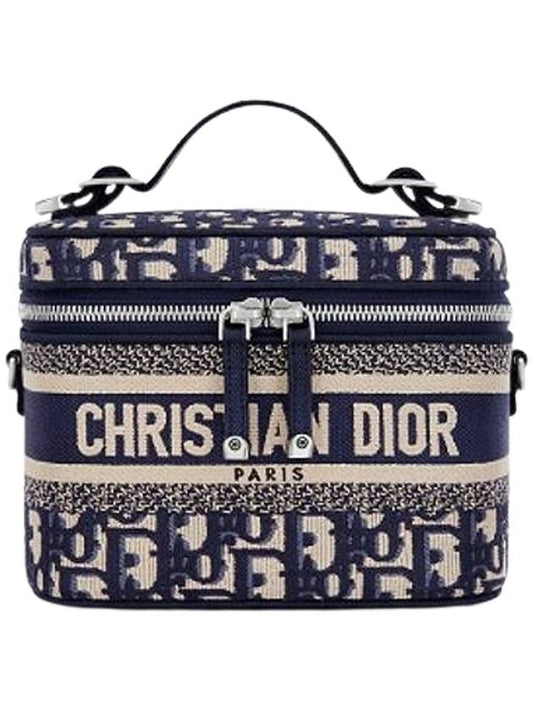 Oblique Travel Vanity Small Cross Bag Blue - DIOR - BALAAN 1