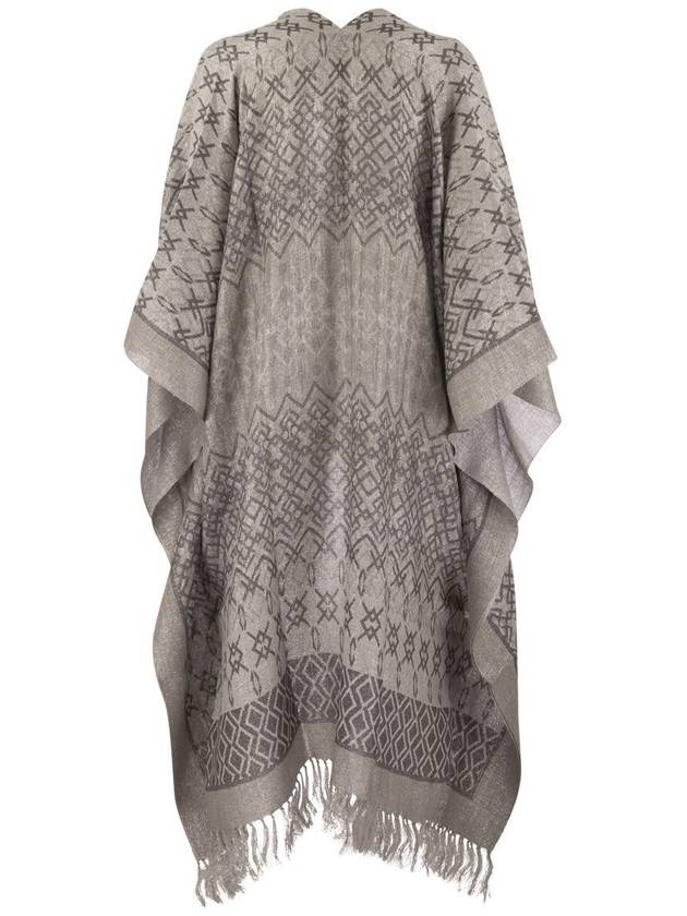 Ethnic Print Fringe Poncho MSCDARP70P_CIA37 - BRUNELLO CUCINELLI - BALAAN 3