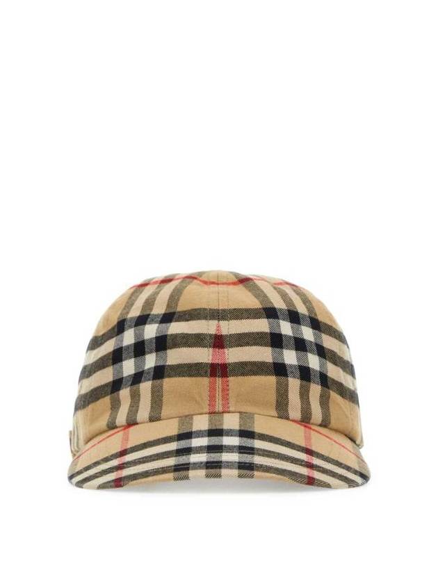 Check Cotton Ball Cap Beige - BURBERRY - BALAAN 2