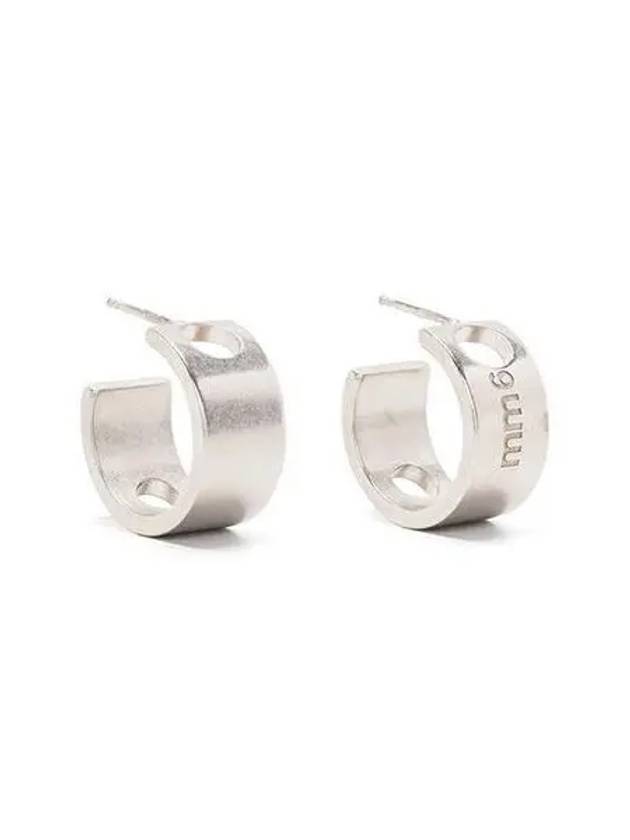 MMSIX Earrings Silver Hoop - MAISON MARGIELA - BALAAN 1