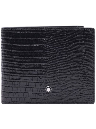 Meisterstuck Lizard Print 6Cc Half Wallet Black - MONTBLANC - BALAAN 2