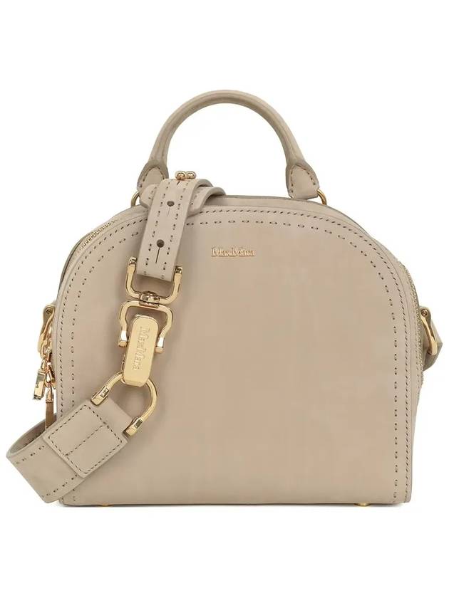 Beige nubuck half moon tote shoulder bag 45160334 001 - MAX MARA - BALAAN 1