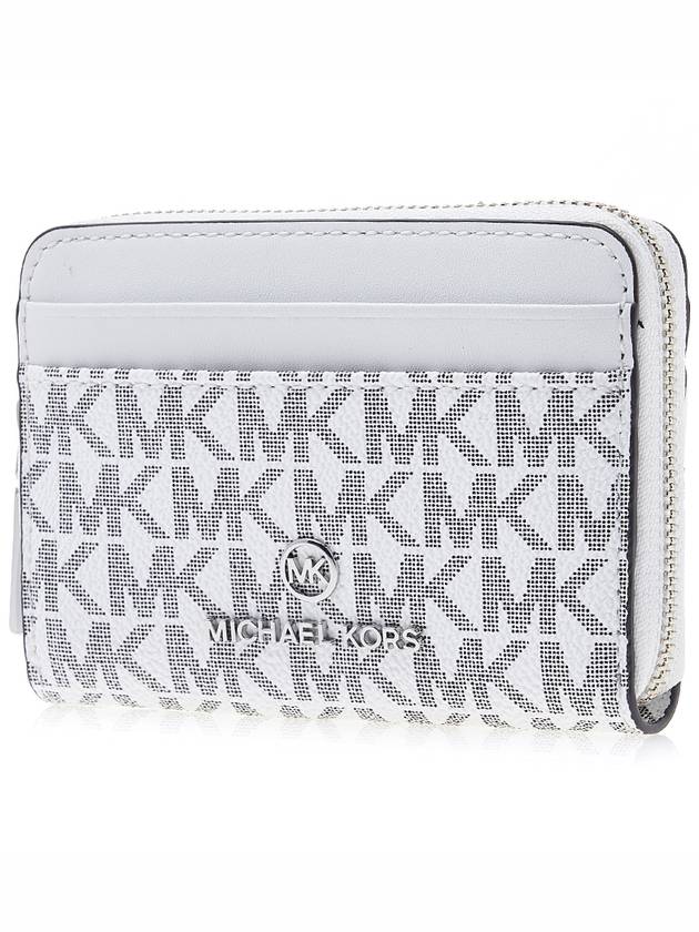 Jet Set Small Logo Card Wallet White - MICHAEL KORS - BALAAN 3