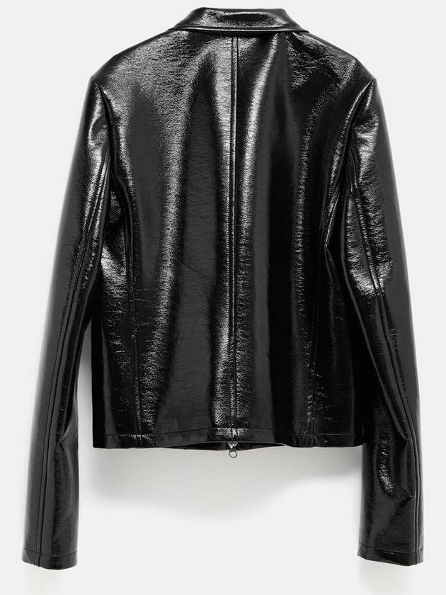 Embossed Logo Patent Biker Jacket 324CBL195VY0014 - COURREGES - BALAAN 3