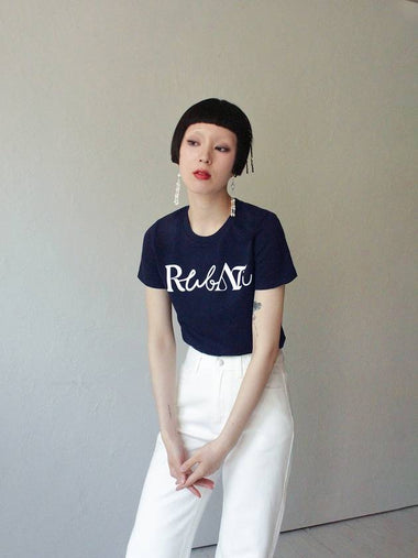 Lettering Logo Tshirt NAVY - RUBATI - BALAAN 1