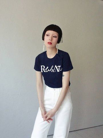 Lettering Logo T-Shirt Navy - RUBATI - BALAAN 1