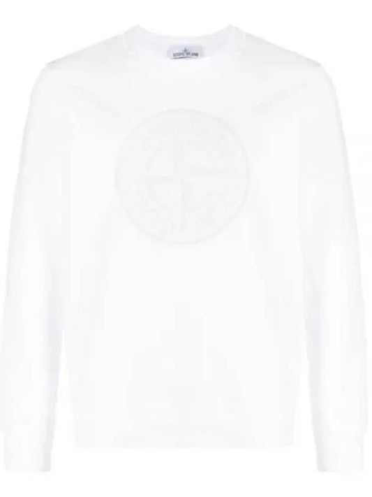 Men's Industrial One Print Sweatshirt White - STONE ISLAND - BALAAN 2